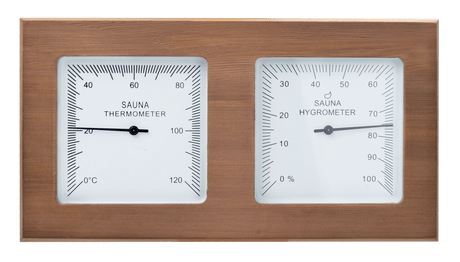 Sauna thermo-hygrometer 2-delig vierkant - Red Cedar