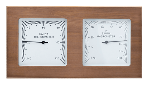 Sauna thermo-hygrometer 2-delig vierkant - Red Cedar