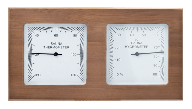 Sauna thermo-hygrometer 2-delig vierkant - Red Cedar