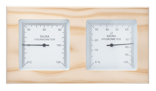 Sauna thermo-hygrometer 2-delig vierkant - Pine