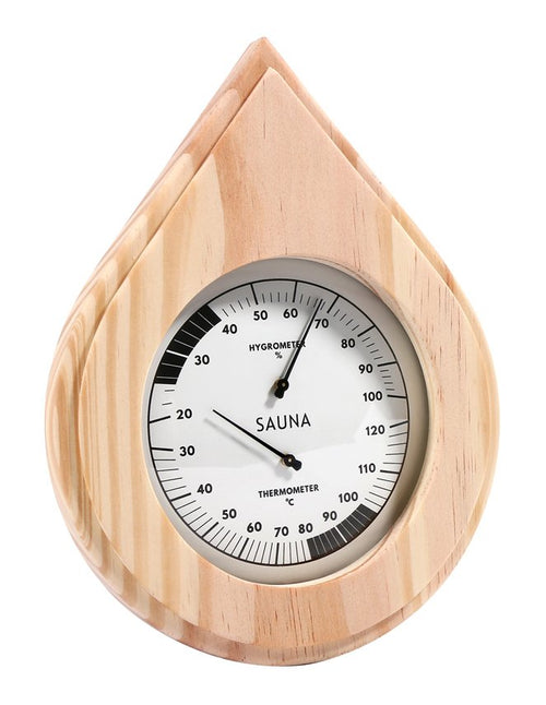 Sauna thermo-hygrometer druppelvorm - Pine