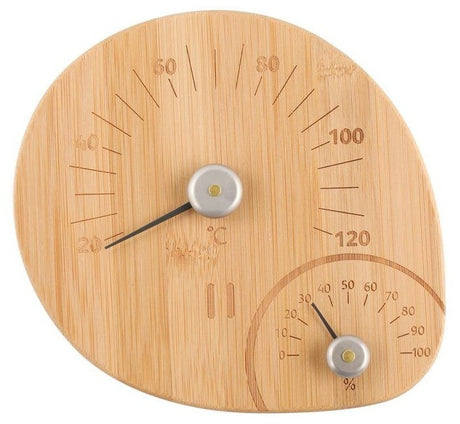 Rento ronde sauna thermo-hygrometer - bamboe