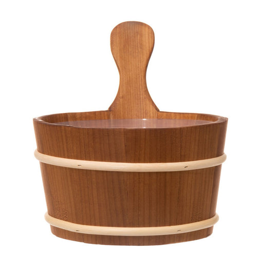 4Living houten sauna emmer (4 liter) met greep - Alder hout