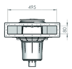 Astral ABS 17,5 liter hoogwater skimmer - wit