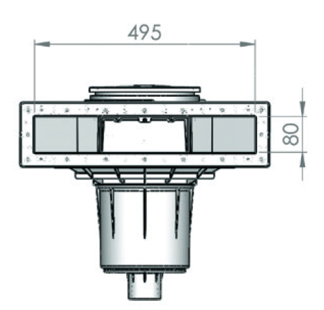 Astral ABS 17,5 liter hoogwater skimmer - grijs