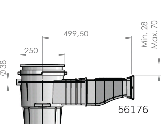 Astral ABS 17,5 liter hoogwater skimmer - antraciet