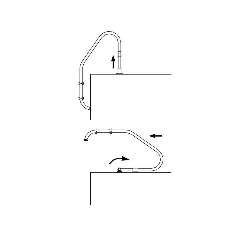 RVS-304 kantelverbinding standaard RVS zwembadtrap Ø43 mm (1 stuk)