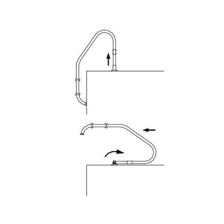 RVS-304 kantelverbinding standaard RVS zwembadtrap Ø43 mm (1 stuk)