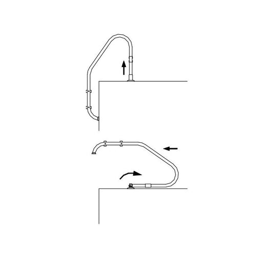 RVS-304 kantelverbinding standaard RVS zwembadtrap Ø43 mm (1 stuk)