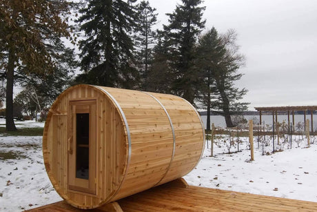 Dundalk barrel sauna Ø213 x 213 cm - Knotty Red Cedar (PD)