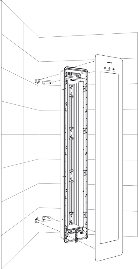 Sunshower installatieset hoek voor One-Plus S/M/L