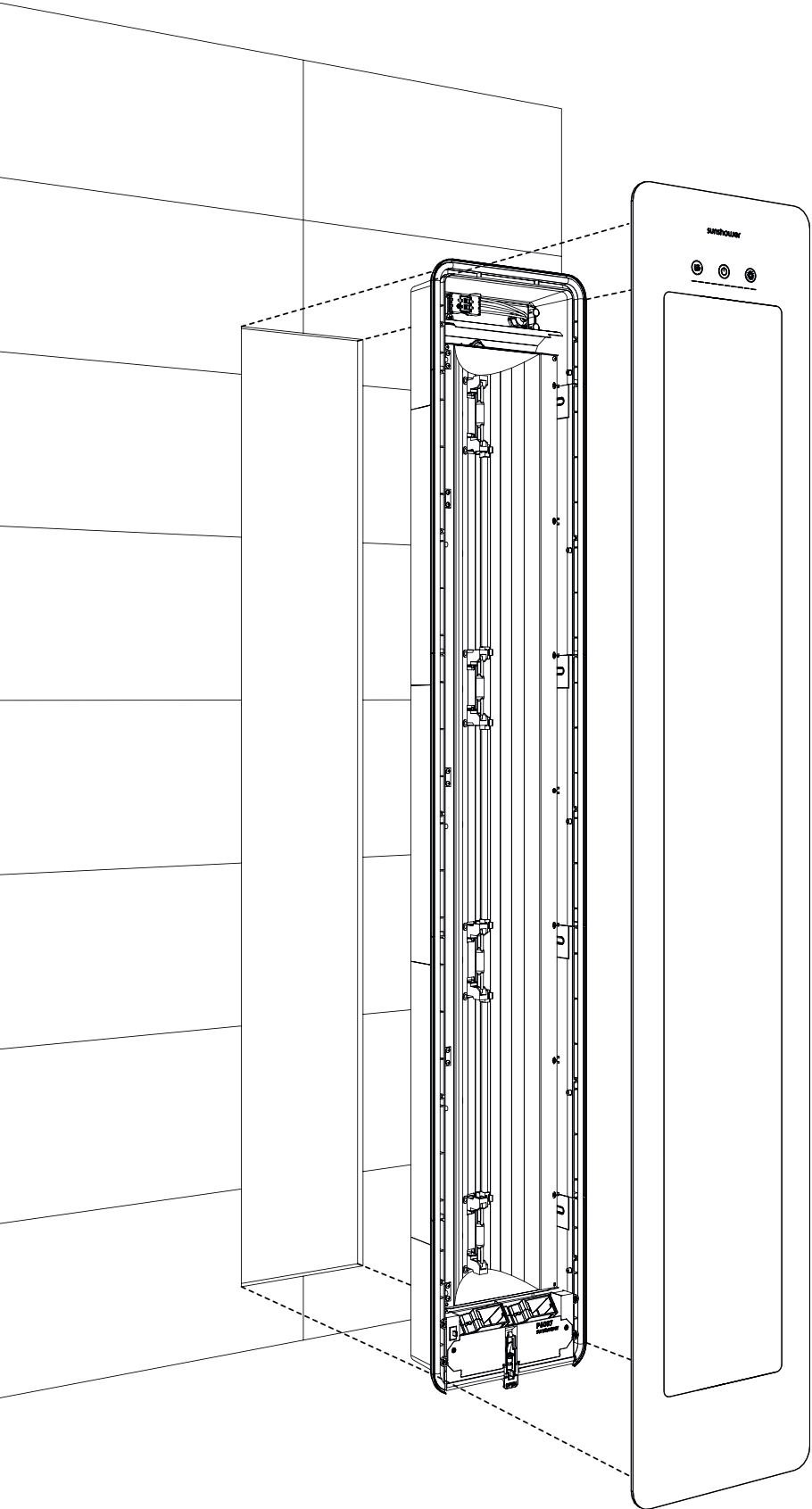 Sunshower Plus L White inbouw/opbouw (infrarood/UV-licht)