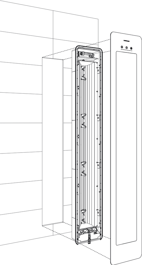 Sunshower Plus L White inbouw/opbouw (infrarood/UV-licht)