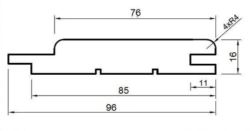 Nordisch Fichte saunaschroot 16 x 96 x 2100 mm