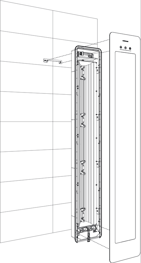 Sunshower installatieset vlakke wand voor One-Plus S/M/L