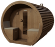 Niksen gemodificeerd Ayous barrel sauna met voorportaal 300 cm