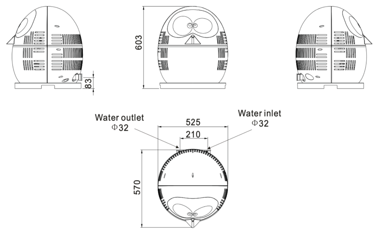 RWP 3 Mini Pinguïn zwembad warmtepomp - 3,2 kW