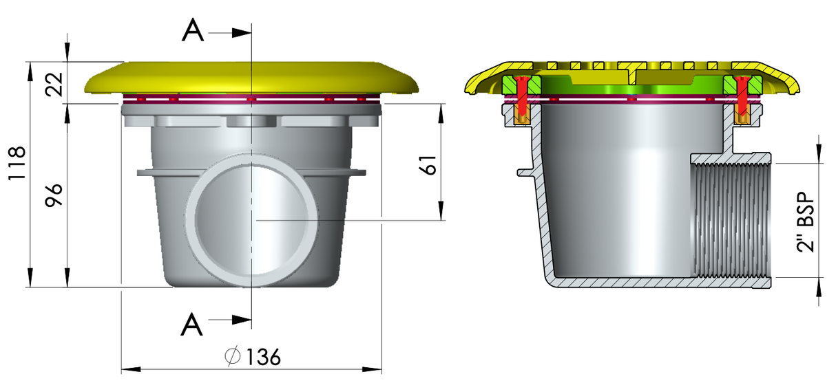 Astral mini bodemput Ø175 mm - wit