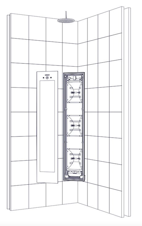 Sunshower Combi Black opbouw (infrarood/UV-licht) tekening