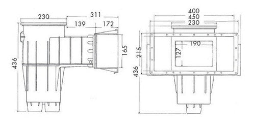 Hayward premium skimmer brede mond - wit