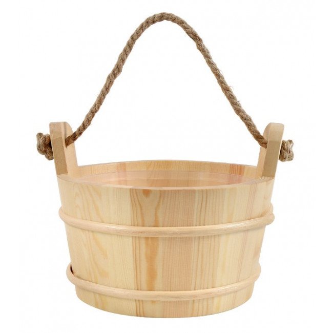 Vooroordeel combinatie Discriminatie Houten sauna emmer (4 liter) met touw handvat - Pine kopen? - Rhodos-shop.nl