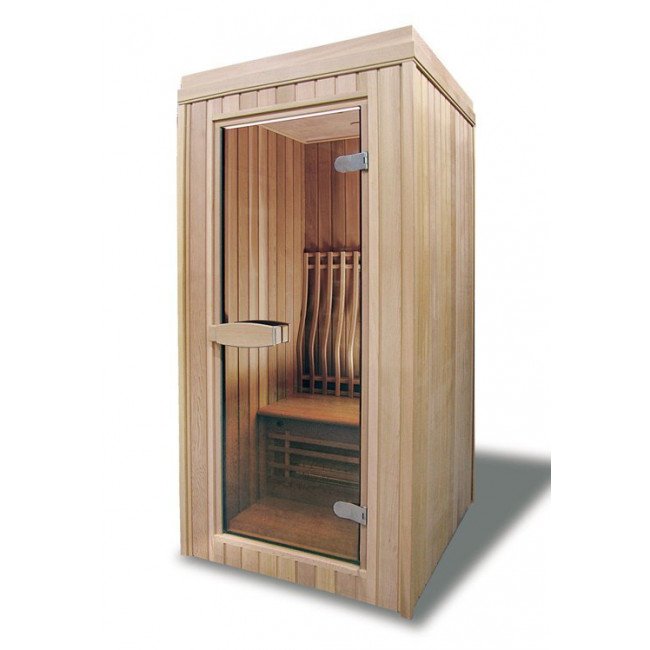 BH218C infraroodcabine / sauna combi 218 x 116 212 cm - Hemlock kopen? - Rhodos-shop.nl